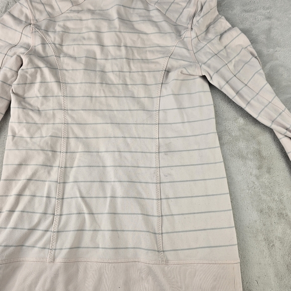 Lululemon Womens Sz 4 Stride Jacket Full Zip Sweater Thumbholes Pink Stripe - Picture 3 of 10